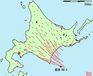 北海道十勝沖地震による地殻変動