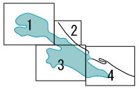 風蓮湖の湖沼図作成区域を示した図