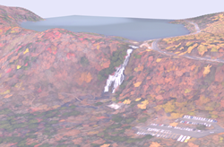 滝及び滝壺の画像