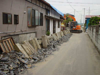 盛土上の家屋の被害写真