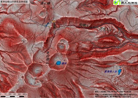 赤色立体地図の画像