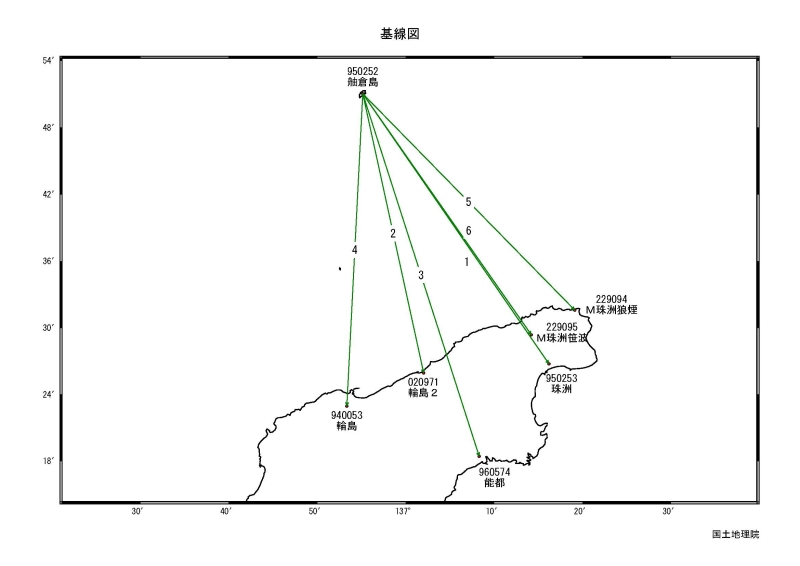 石川県能都地方ＧＮＳＳ基線図