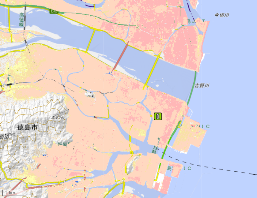 地理院地図の画面