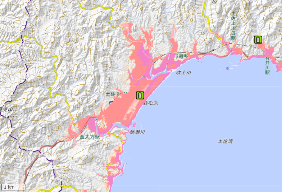地理院地図の画面
